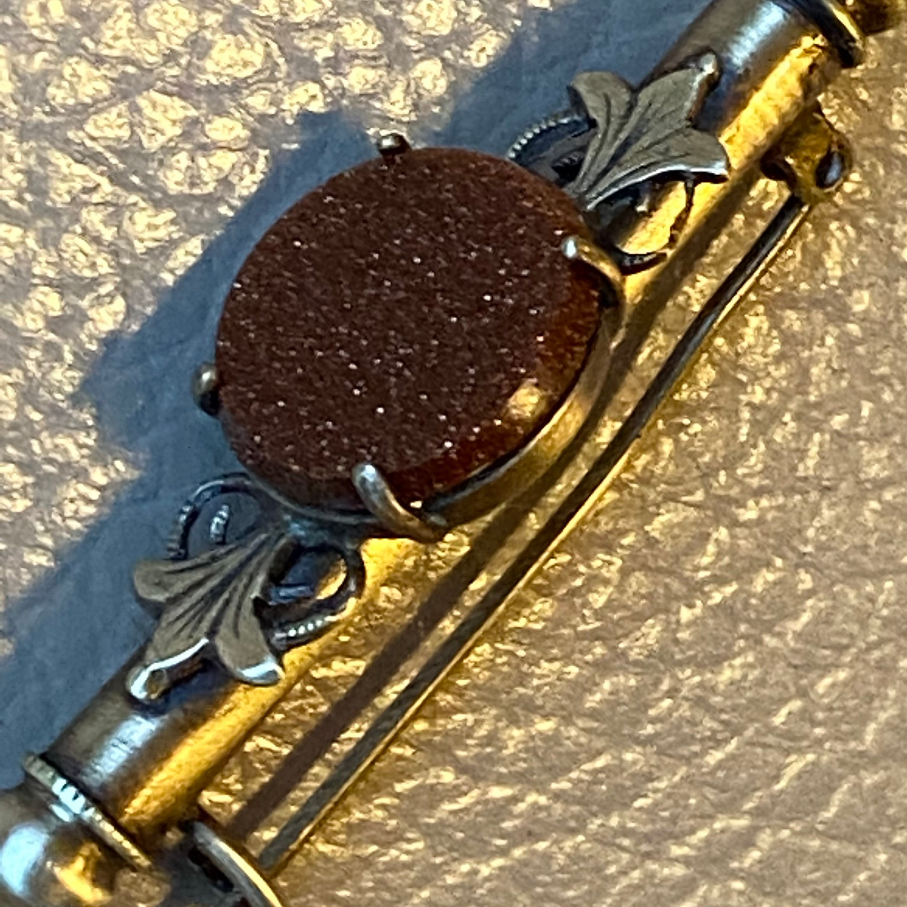 Antique Goldstone Brooch Nanny Brooch Victorian Brooch Etui Etsy