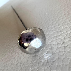 Antique Hatpin Victorian Hatpin 1900s 1890s Silver Hatpin 19th Century Hatpin Domed Hatpin Hemispherical Hatpin Long Hatpin Edwardian Hatpin