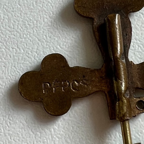 Broche épingle à Jupe Vintage En Laiton Et Bakélite - Occasion, Pièce Ancienne