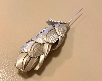 Vintage Silk Flower Hatpin: 1930s Art Deco Bridal Hat Pin