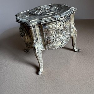 Antique French Jewelry Casket Antique Jewelry Box French Jewellery Box 1900s French Etui Antique Trinket Box Ring Box Green Silk Lined