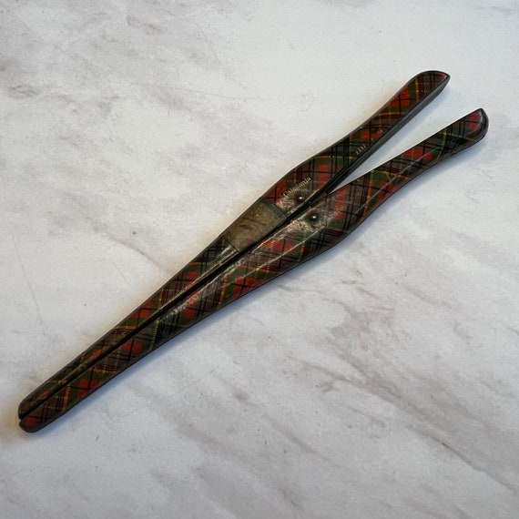 Antique Glove Stretchers Scottish Tartan Ware Vict