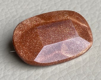 Broche antiguo de piedra dorada: alfiler victoriano con base de plata, década de 1890