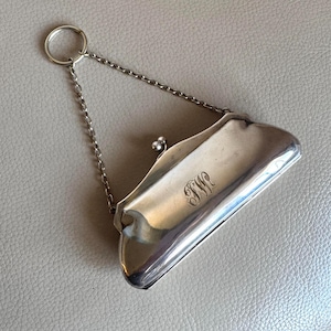 Antique Purse Concertina Purse Antique Chatelaine Purse 1910s Purse 1920s Purse Coin Purse Silver Plated Finger Purse Evening Bag Handbag FW