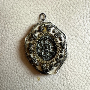 antique reliquary pendant antique French reliquary crucifix 18th century reliquary 1700s reliquary  cross antique silk metallic embroidery