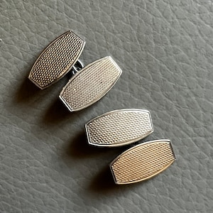 vintage cufflinks 1930s cufflinks machined cufflinks men’s cufflinks Art Deco cufflinks chain cufflinks link cufflinks 1940s cufflinks