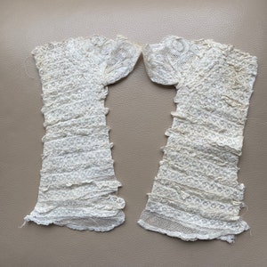 Antique Silk Lace Sleeves Edwardian Silk Engageantes 1910s Silk Sleeves 1900s Victorian Silk Lace Cream Silk Lace Tulle French sa