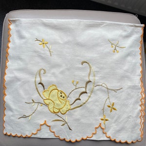 1930s Nightdress Case Appliqué Embroidery Embroidered 1920s Antique Embroidery Vintage Embroidery Silk on Linen Embroidery