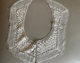 antique silk lace collar antique lace collar antique collar bridal collar floral lace cream lace collar 1920s lace collar crochet lace