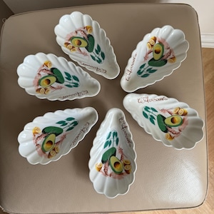 Set Avocado Dishes Set 6 Starter Dishes Vintage Side Dishes Vintage Dishes Avocado Plates Set Vintage French Ceramic Dishes Gue Marin
