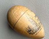 Antique Sewing Case Victorian Sewing Egg Mauchline Ware Sewing Case 19th Century Thread Case Thimble Case 1870s 1880s Old Aberdeen Cathedral
