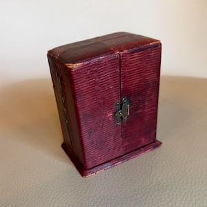 Antique Travel Clock Case: Edwardian, silk and velvet lined, Hamleys