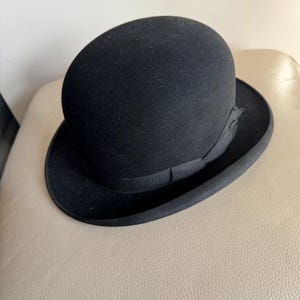 Vintage Bowler Hat 1960s Bowler Hat Mens Bowler Hat Mens Hat Black Hat Size 7 Hat English Bowler Hat Medium Hat Unitas Featherweight