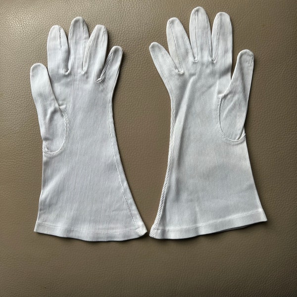 Vintage Gloves 1950s Gloves French Gloves Neyret Gloves Size 71/2 Gloves Ribbed Gloves White Gloves Bridal Gloves Retro Gloves 1960s