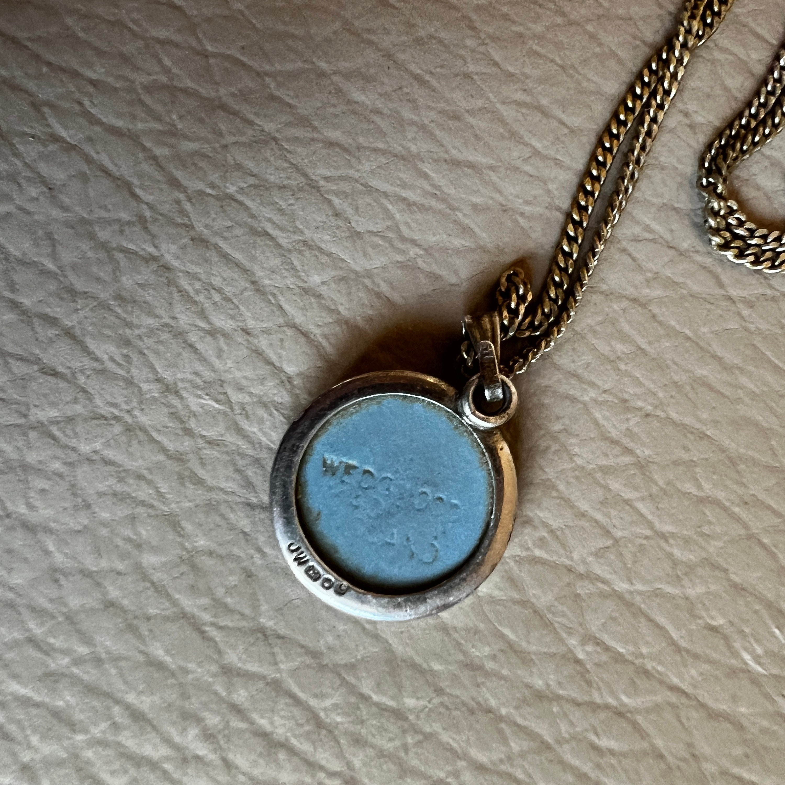 Vintage Silver Wedgwood Necklace Pendant and Chain Original