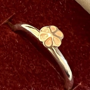 Vintage Silver Ring Danish Silver Ring Enamel Ring Small Ring Size UK L US 6 Silver Ring Flower Ring 1980s 1990s Hans Henrik Nygaard Denmark