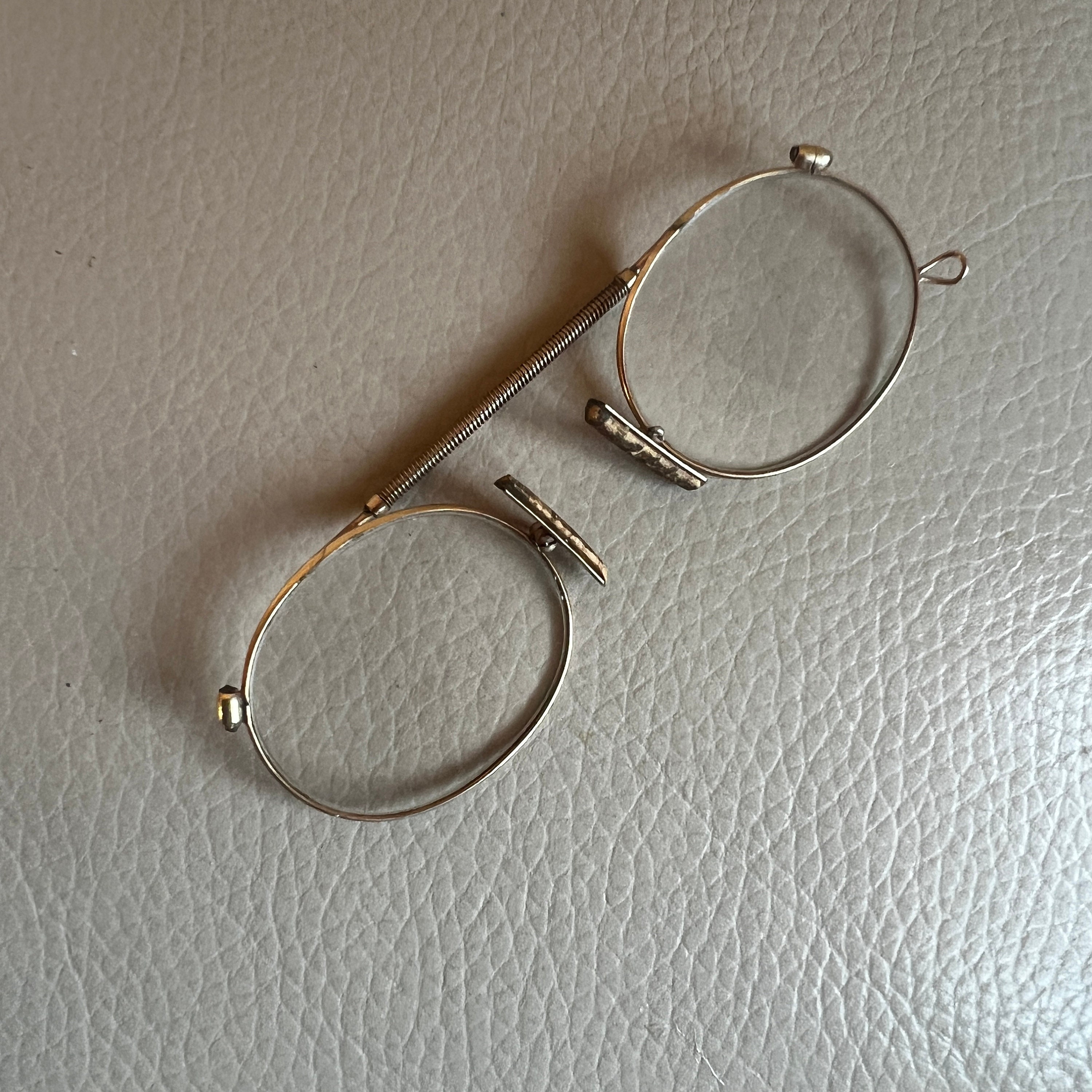 Antique French Gold Wire Tortoiseshell Glasses Pince Nez
