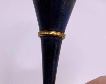 Alfiler de sombrero de madera lacada Art Déco: Alfiler geométrico antiguo