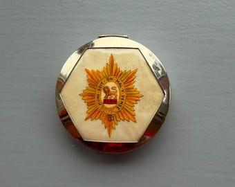 Vintage Royal Worcestershire Regiment Powder Compact: 1930s-40s Handbag Mirror, Rachel Label