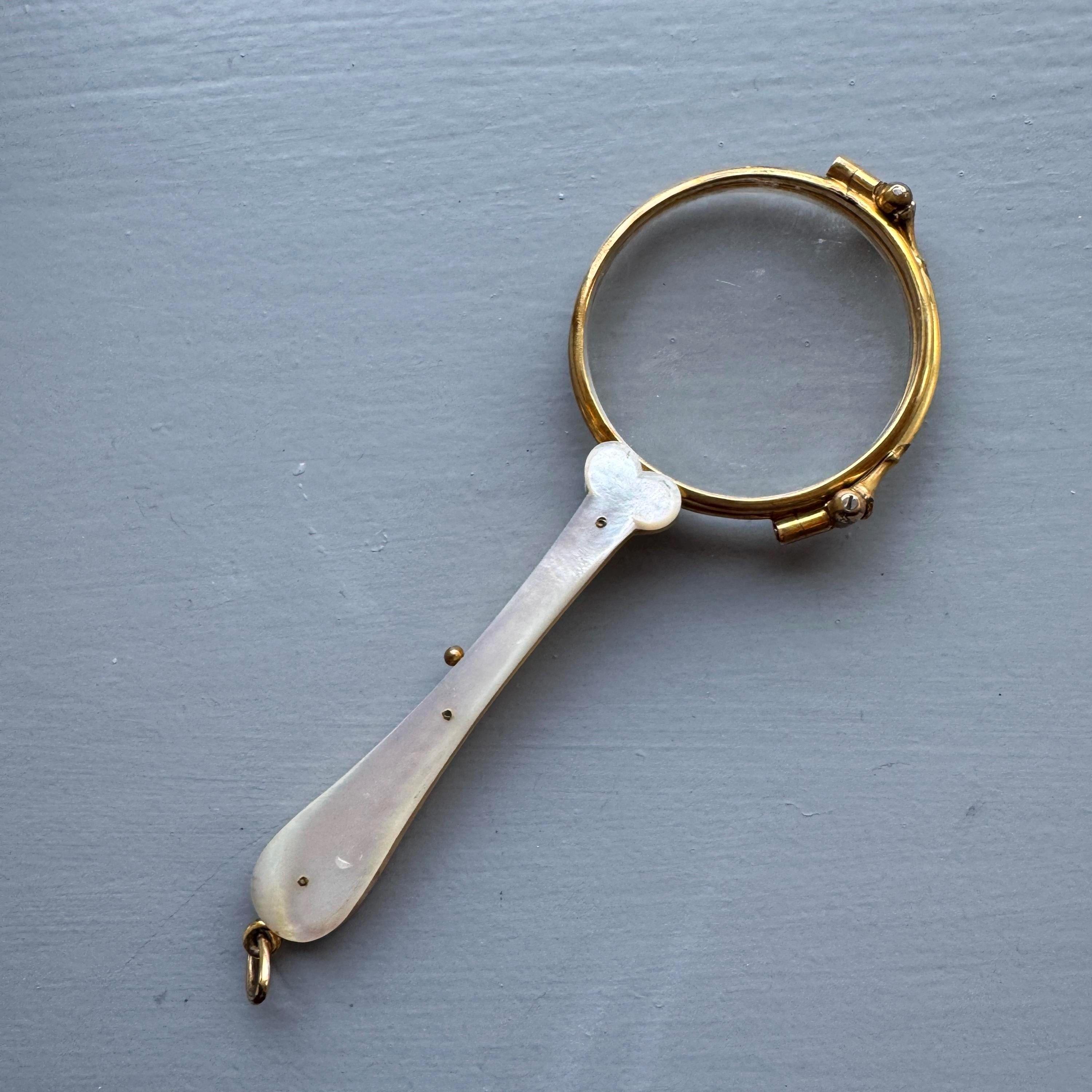 Antique Mother of Pearl Lorgnettes: Victorian Chatelaine
