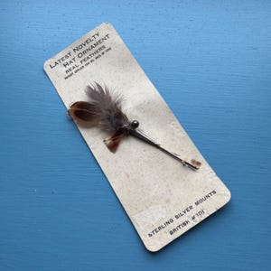 antike 925er Silber Hutnadel original Karte 1920er Jahre Hutnadel 1920er Jahre Hutnadel Hutnadel 1930er Jahre Hutnadel antike Hutnadel