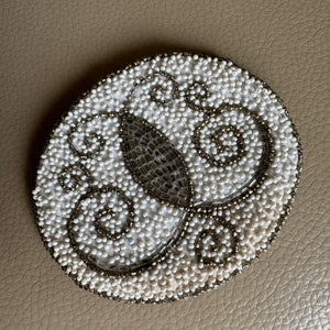 Antique Purse Mirror Case Mirror Cover Mirror Purse 1920s Purse Beaded Purse Art Deco Purse Antique Beaded Purse 1930s Purse Lined Purse