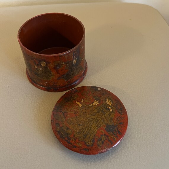 Antique Japanese red lacquer box antique box anti… - image 4