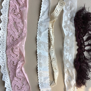 Joblot Antique Lace Trims Collection Vintage Lace Remnants Lace Edgings  Salvage Lace Pieces Vintage Craft Lace Project Lace Circa 1920s