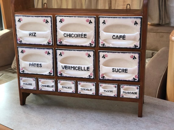 Antique French Kitchen Storage Drawers Ceramic Ditmar Urbach Etsy