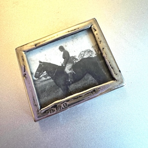 Antique Silver Miniature Photo Frame  Hallmarked Silver Picture Frame Victorian Photo Frame Hallmarked Birmingham 1900 Equestrian Photo