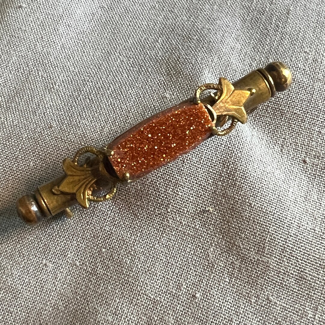 Antique Nanny Brooch Antique Goldstone Brooch Antique Sewing Etsy