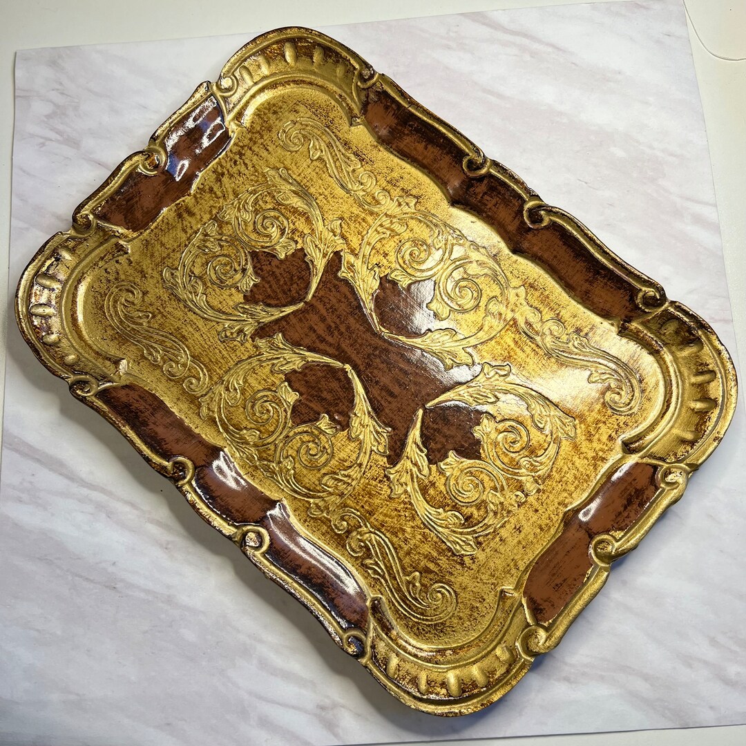Vintage Florentine Tray Gilded Italian Tray Wine Tray Bar Tray Hand