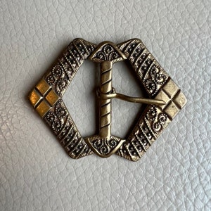 Antique Buckle Art Deco Buckle Dress Buckle 1920s Buckle Vintage Buckle Brass Buckle 1930s Buckle Belt Buckle Ribbon Buckle