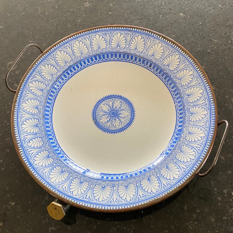 Antique Plate Warmer Copper Plate Warmer Vitreous Enamel Plate Etsy