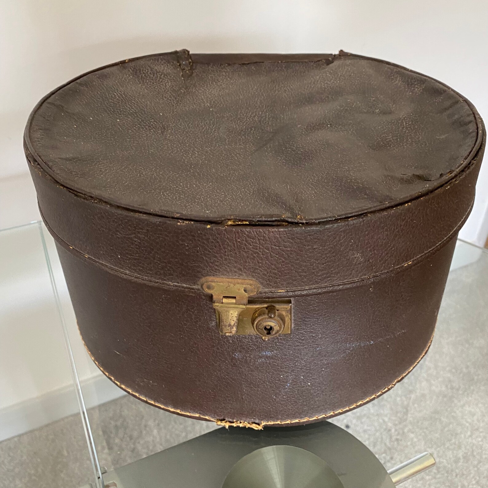 1940s Hat Box Vintage Vanity Case Train Travel Weekend Brown Etsy