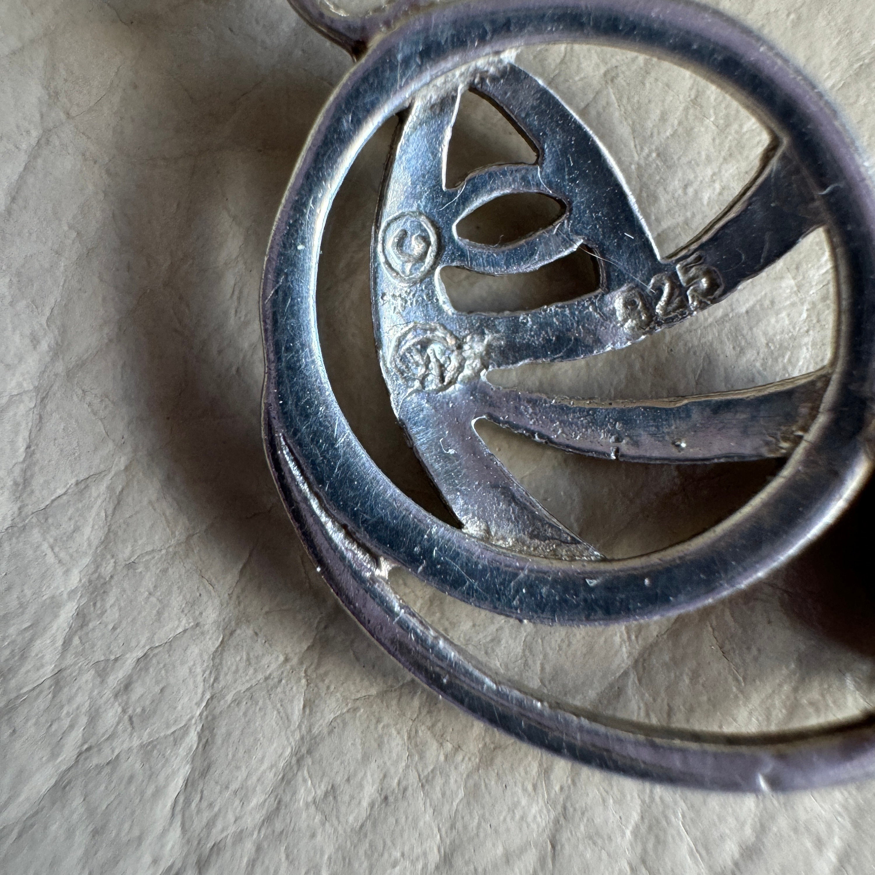 Grande Croix Celtique Vintage En Argent Sterling 925 Avec Topaze Bleue Naturelle – Pendentif Ancien, Occasion Très Bon état
