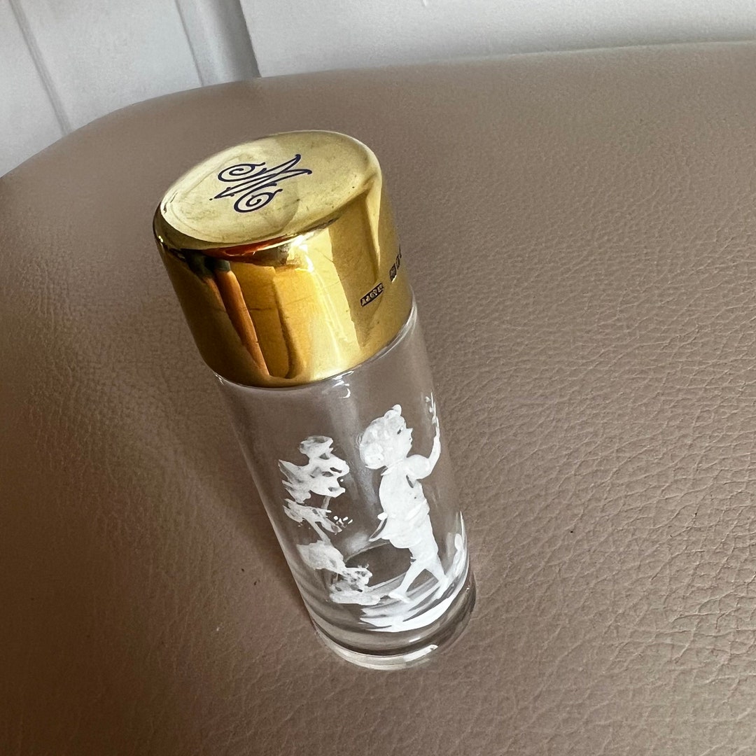 Antique Perfume Bottle Cologne Bottle Hallmarked Silver Topped Scent