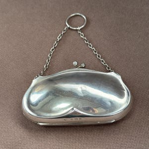 Antique Silver Purse Concertina Purse Silver Chatelaine Purse 1910s Purse Purse Coin Purse Silver Finger Purse Hallmarked Birmingham 1918