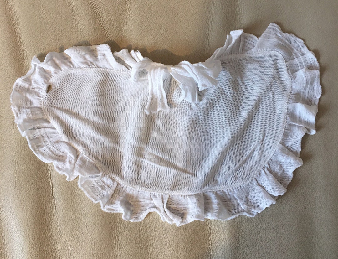 White Ruffle Jabot Vintage Ruffled Nylon Jabot: 1940s White Bow Collar Front - Etsy