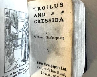 Miniatuur Shakespeare-boek: Troilus en Cressida, geïllustreerde editie jaren 1920