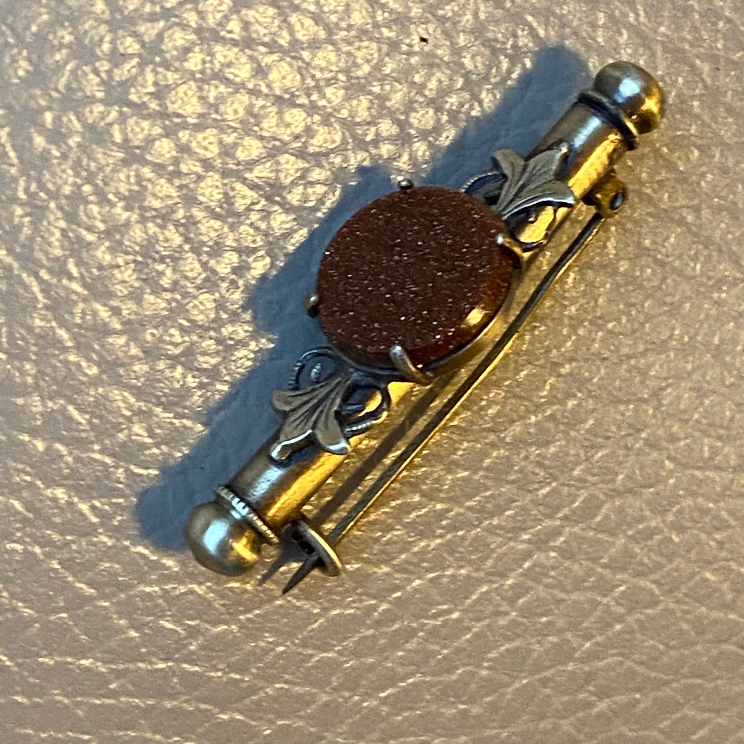 Antique Goldstone Brooch Nanny Brooch Victorian Brooch Etui Etsy