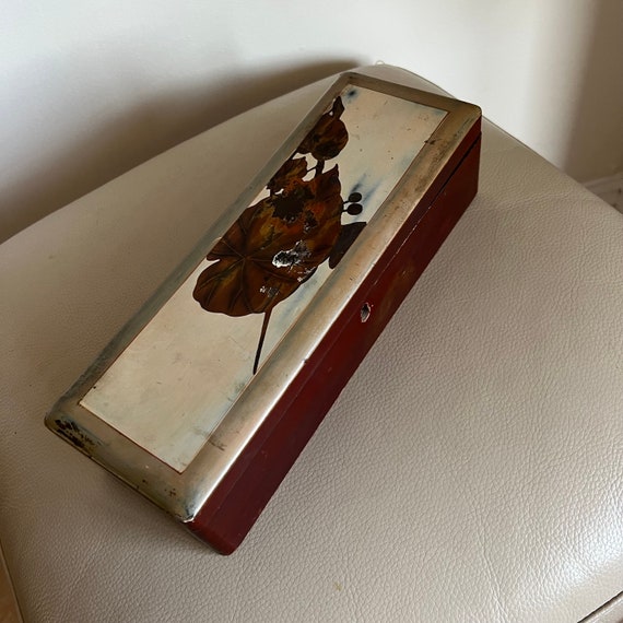 Antique Glove Box Fan Box Victorian Box Oriental … - image 4