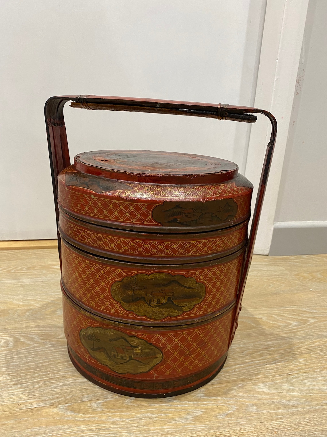 Antique Japanese Lunch Box 19th Century Meiji Red Lacquer Box Etsy