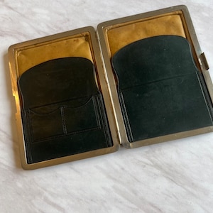 Antique Card Case Hallmarked Silver Birmingham 1908 Silver Mounted Card Case Black Leather Card Case Edwardian Card Holder Danzig and Issac