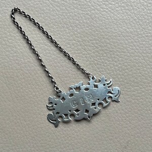 Antique Silver Gin Decanter Label Gin Tag Hallmarked Silver Nathaniel Mills Silver Birmingham 1849 Victorian Silver English Silver 1840s