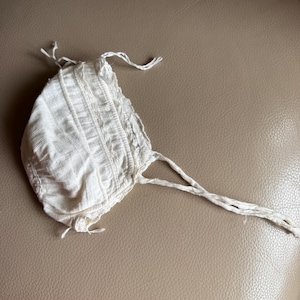 Antique Lace Bonnet Antique Baby Bonnet Antique French Lace Bonnet  19th Century Bonnet 1890s Baby Dolls Bonnet Antique Dolls Bonnet Cotton