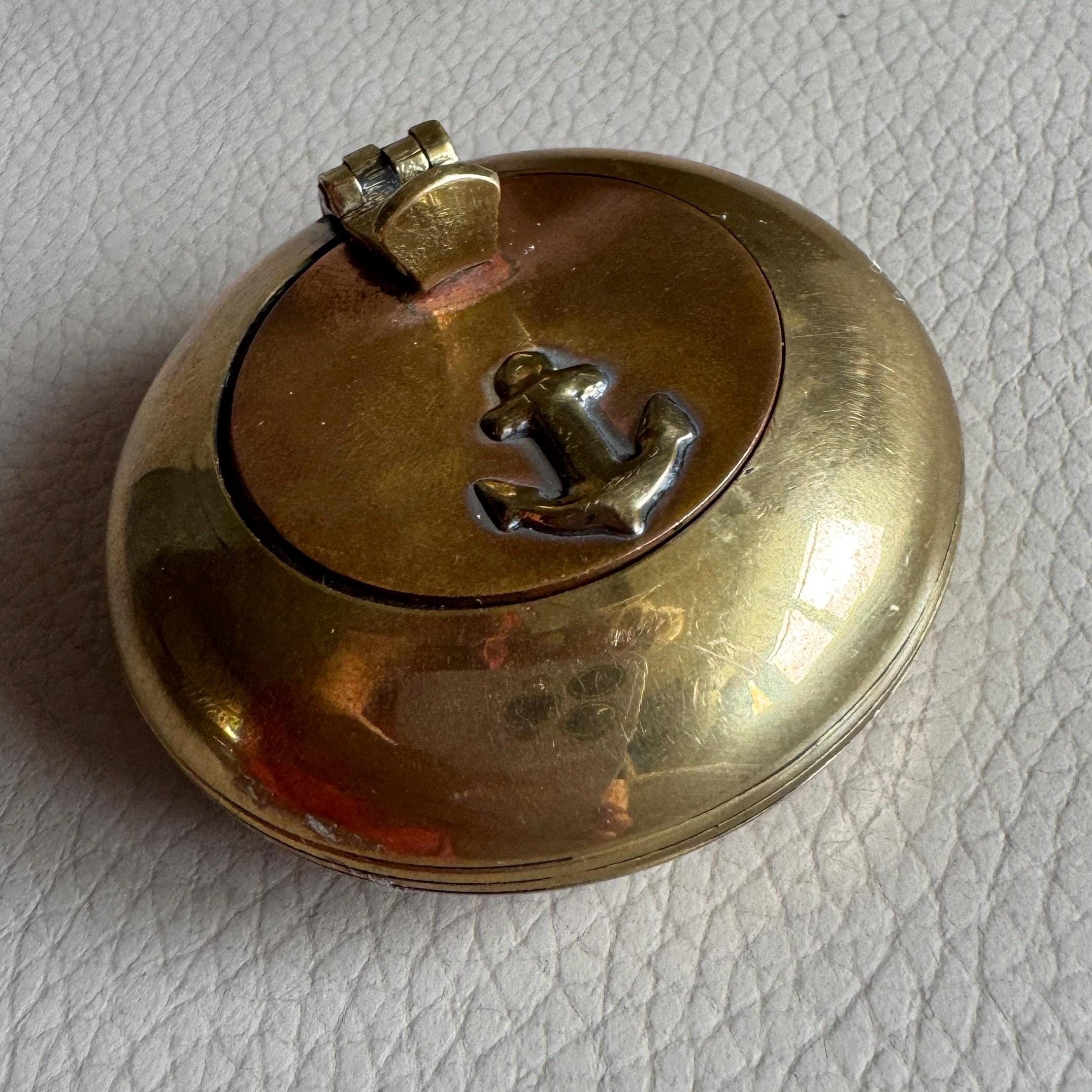 Vintage Travel Ashtray Solid Brass Travel Ashtray 1950s Ashtray