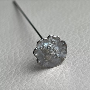 Vintage Hatpin Cameo Hatpin Etruscan Style Hatpin 1960s Hatpin Metal Hatpin Vintage Hat Pin  Hatpin 1940s Hatpin 1950s Hatpin Cast Metal