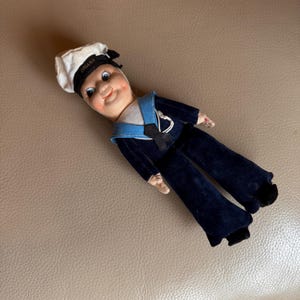 Vintage Doll 1950s Doll Norah Wellings Doll Cloth Doll Vintage Sailor Doll SS Oriana Velvet Cotton Sailor Suit Boy Doll Male Doll 1960s