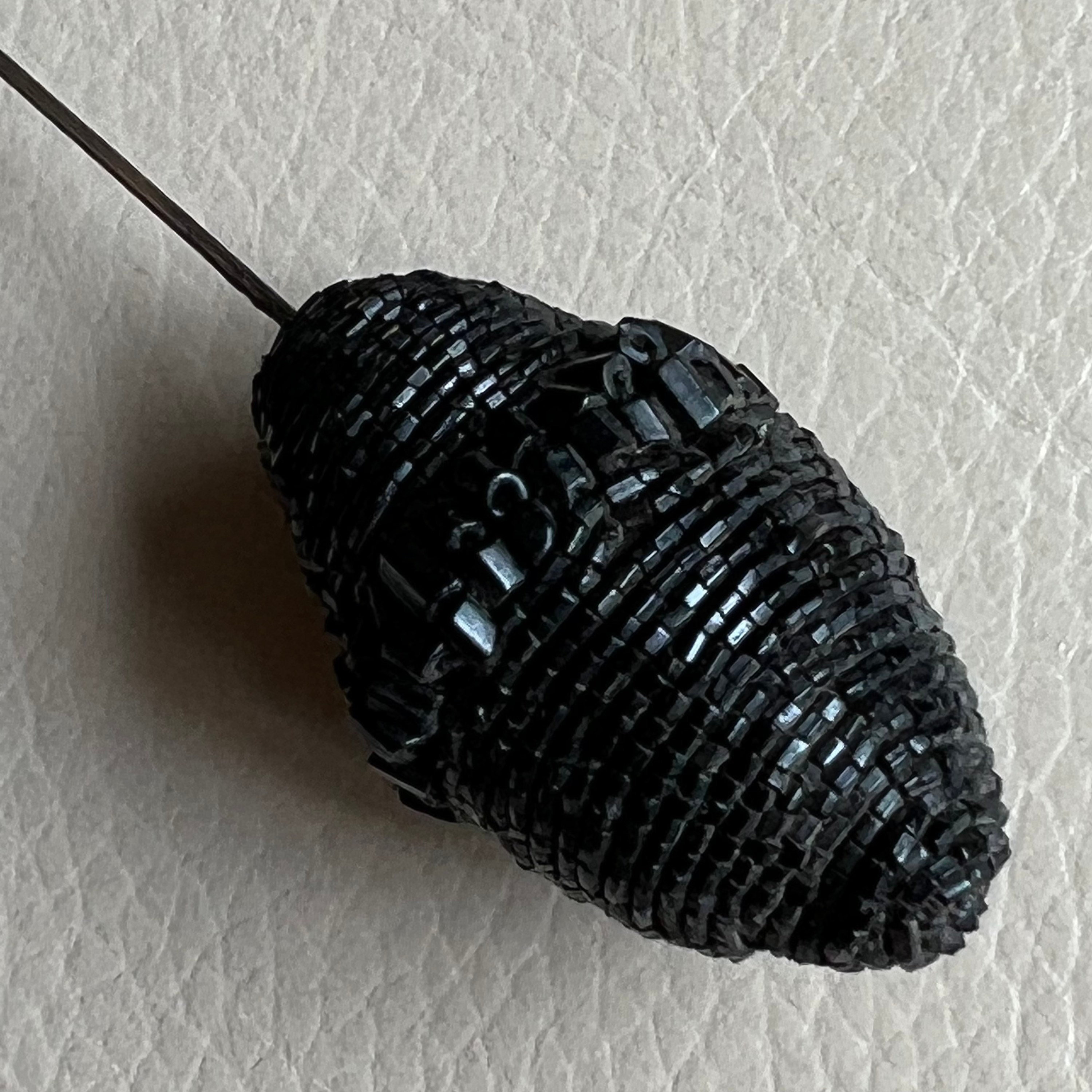 Antique Hat Pin with Black Glass Head, 6in Victorian Mourning Fashion, French Vintage Hat Pin - Antique Hat Pin - Collection of Hat Pin - Etsy main image 2